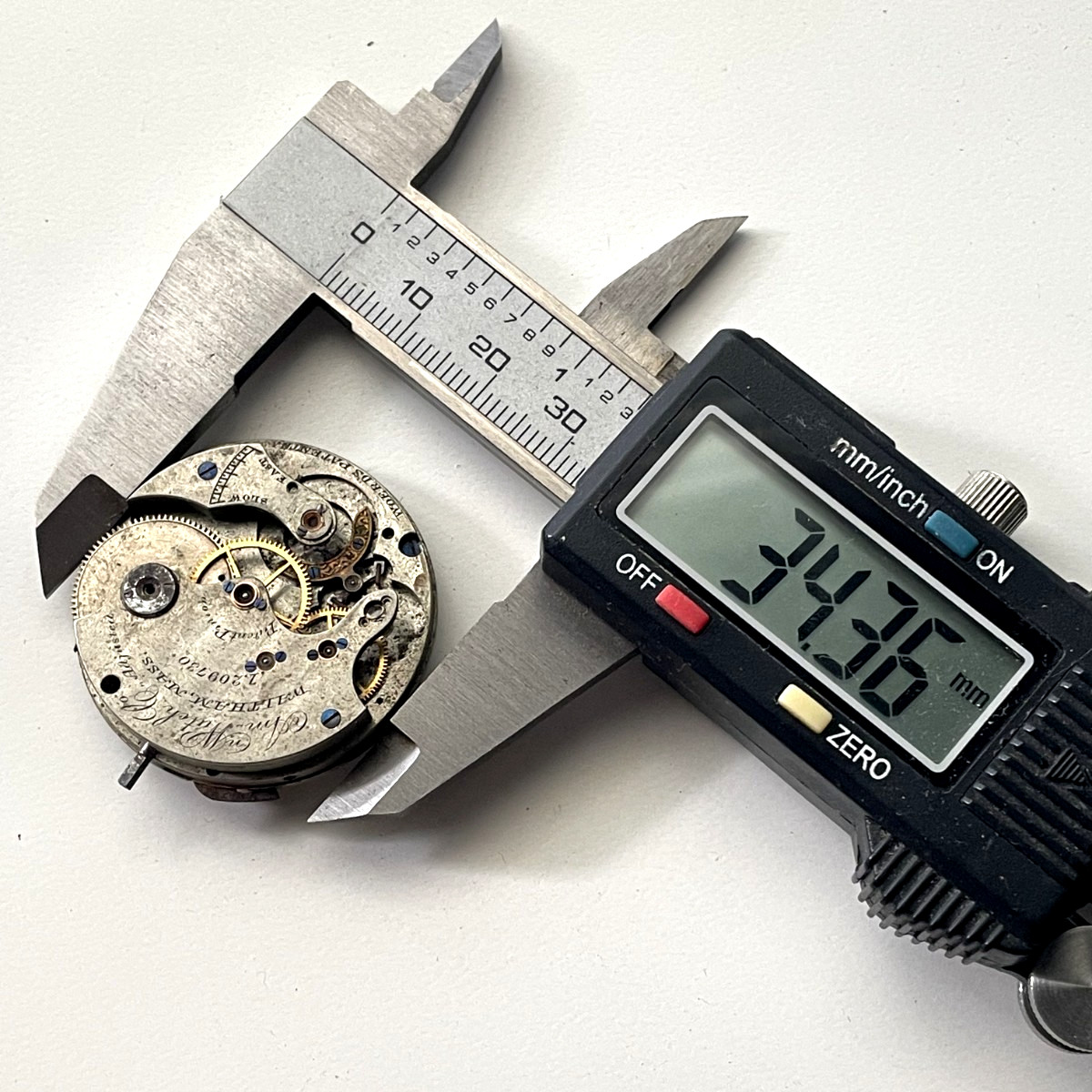 American Watch Co Pocket Watch Movement for Repair Parts 34mm