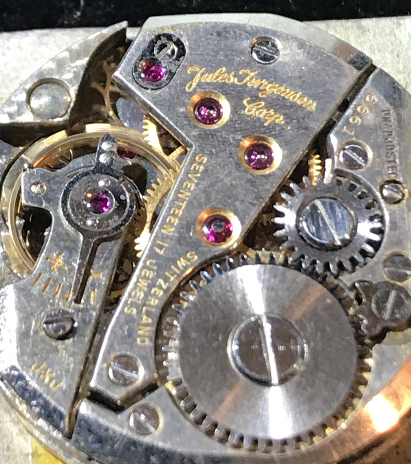 Jules Jurgensen Watch Face & Movement only 6661 JXJ 17 Jewels Running
