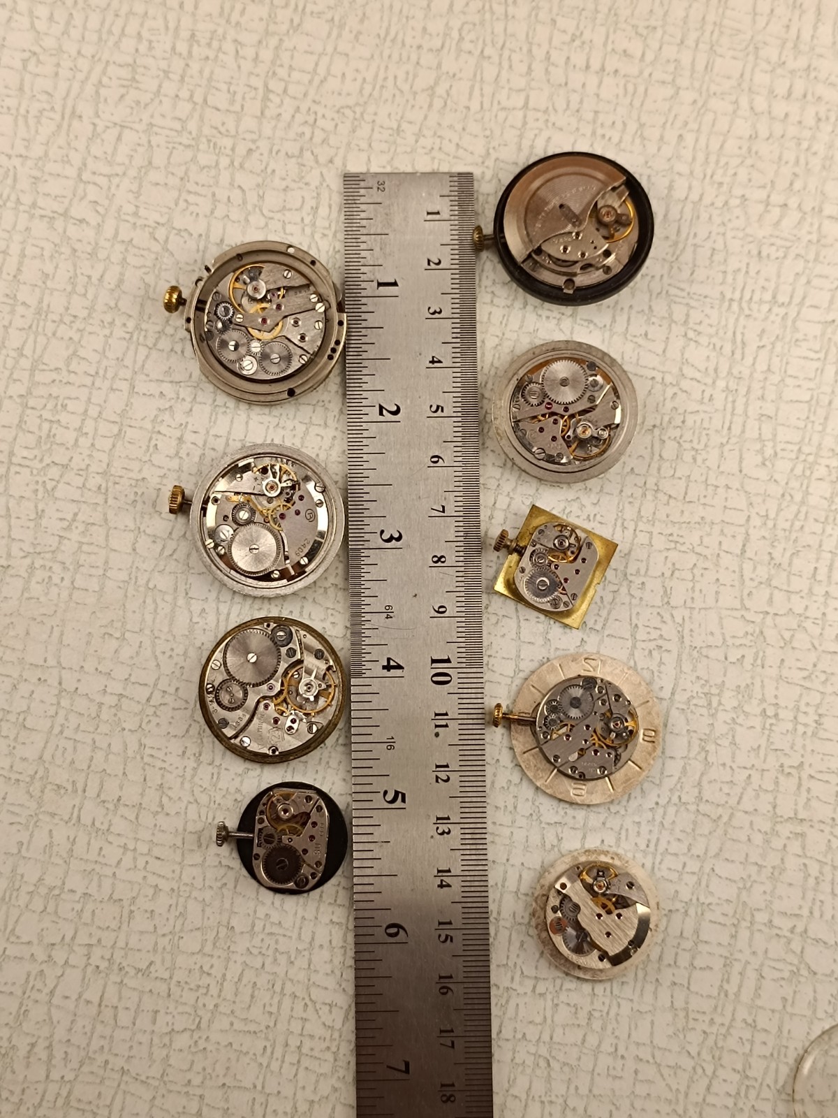 9 Vintage Soviet Mechanical Watch Movements Mixed Lot USSR For Parts Repair