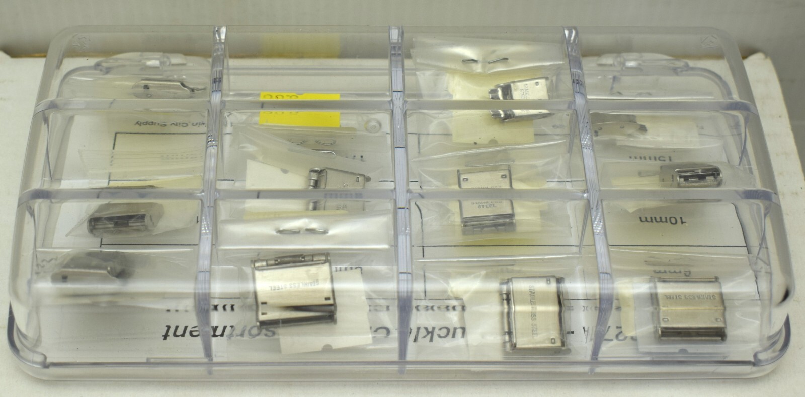 Sliding Clasp Assortment #PC1027A ~ 12 Slide Buckle Clasps in Silver 80.240