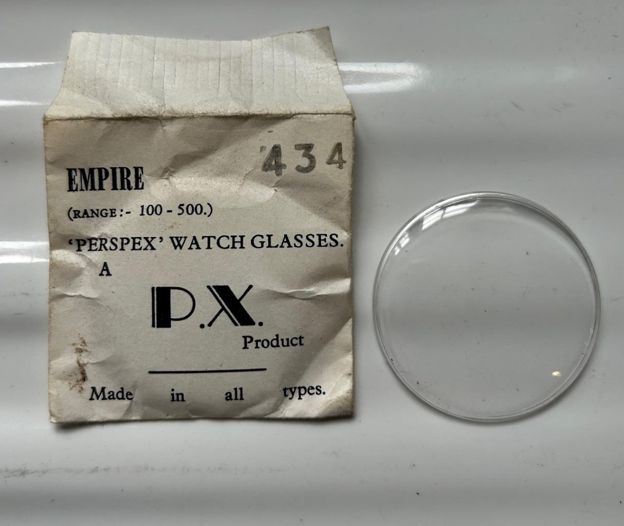 Vintage PX Empire watch/Pocket Watch Glass – 434=43.4MM – WATCHMAKERS SPARES