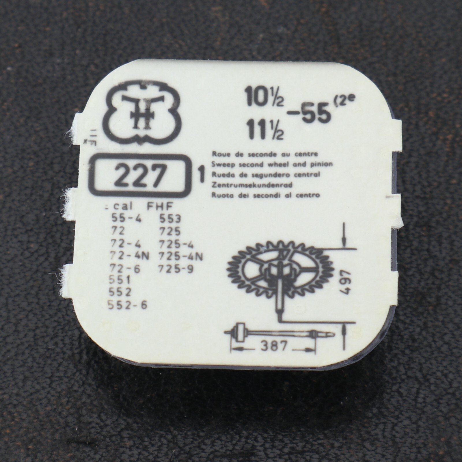 NOS Original FF 55 Watch Part #227 Sweep Second Wheel New Old Stock (C15D22)