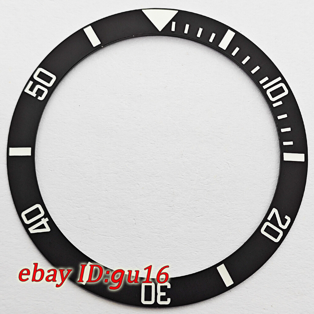 38mm black white blue green gold bezel insert fit 40mm automatic watch