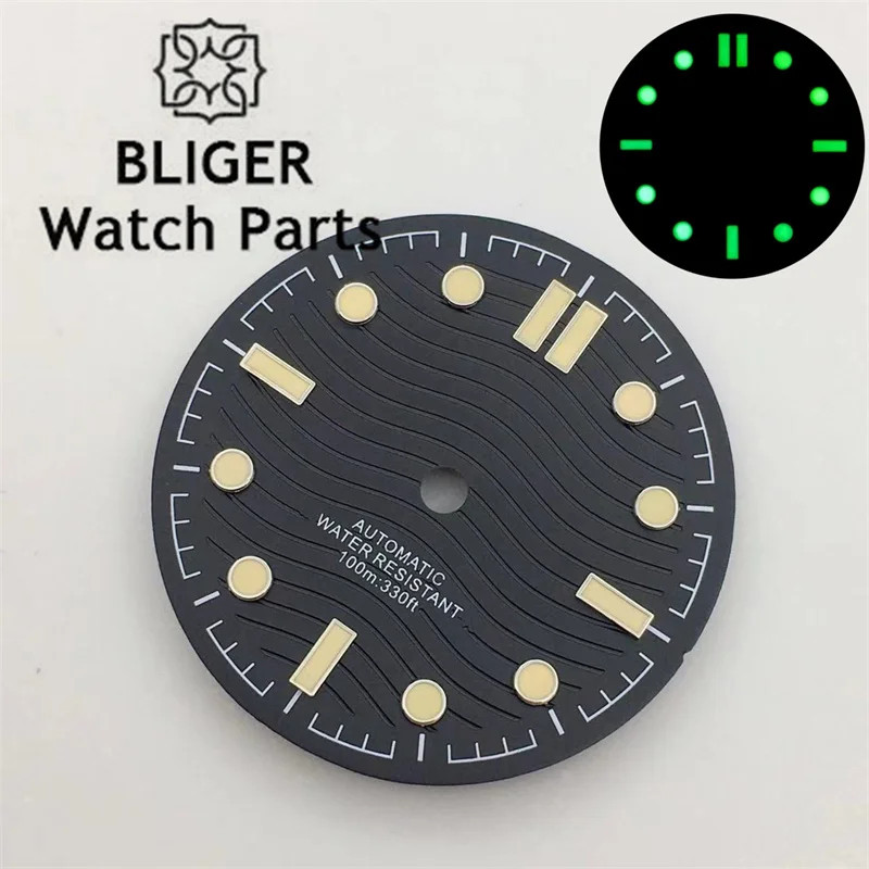31Mm Black Silver Blue Green Watch Dial Luminous Fit NH35 NH36 Miyota8215 821A D