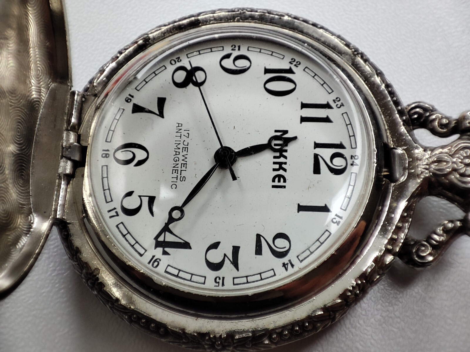 Boat hunting scene pocket Watch nikkey – 46.5 mm for parts and spares