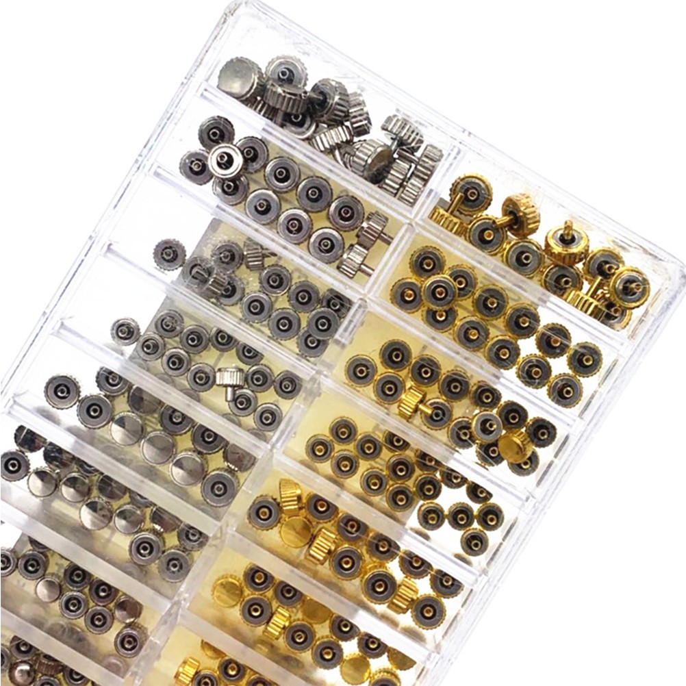 300 Pcs Watch Crown and Stem Set Accessory Pin for Replacement Parts Kit