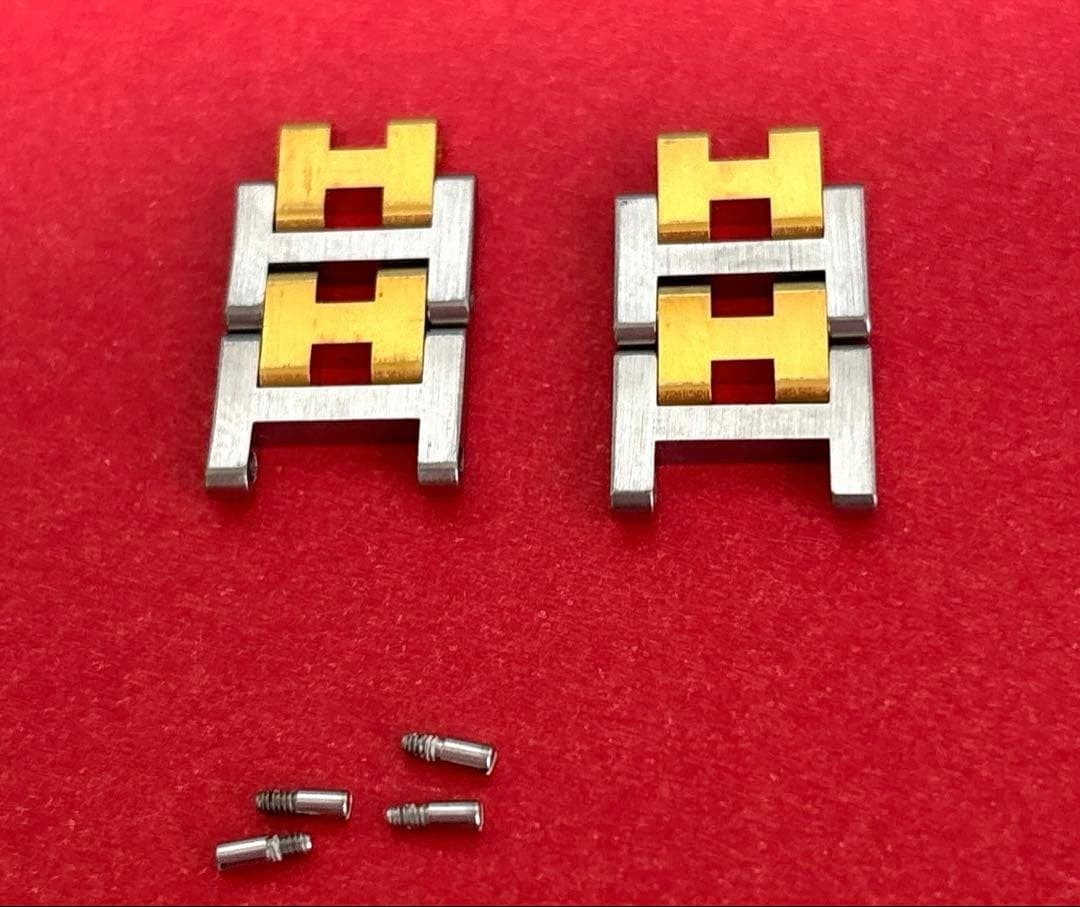 HERMES Clipper Side Polish Link Watch Band Bracelet 12mm 4 set Genuine 4P Band –