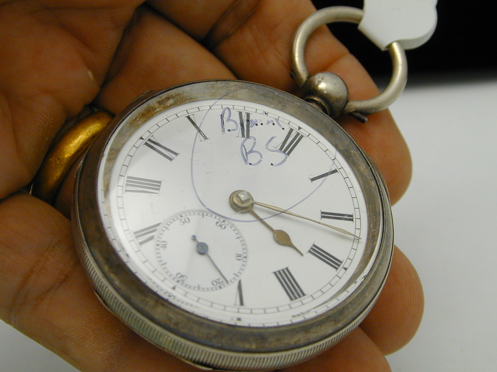 EUSTAEEL WARRINGTON 2 OUNCES SILVER CASE ONLY CIVAL WAR KEY WIND & SET 53 MM