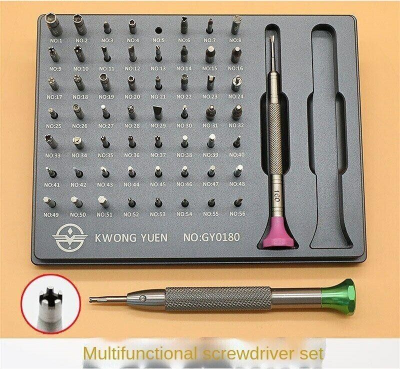 Shipping Assortment of 56 Tips Stainless Steel Watch Screwdriver Set