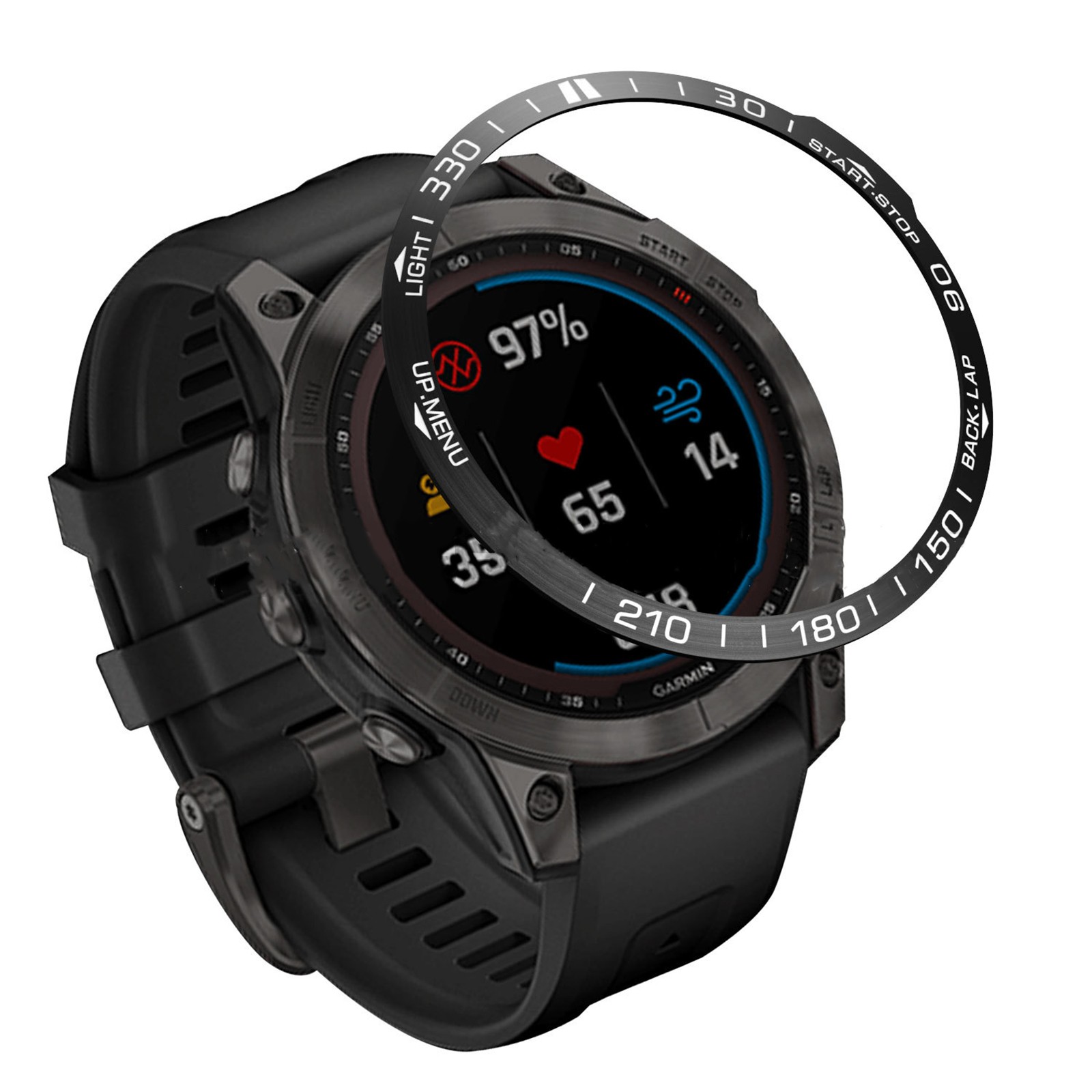 Metal Watch Bezel Racing Protective Bezel Etched Bezel Insert for Garmin Fenix 7