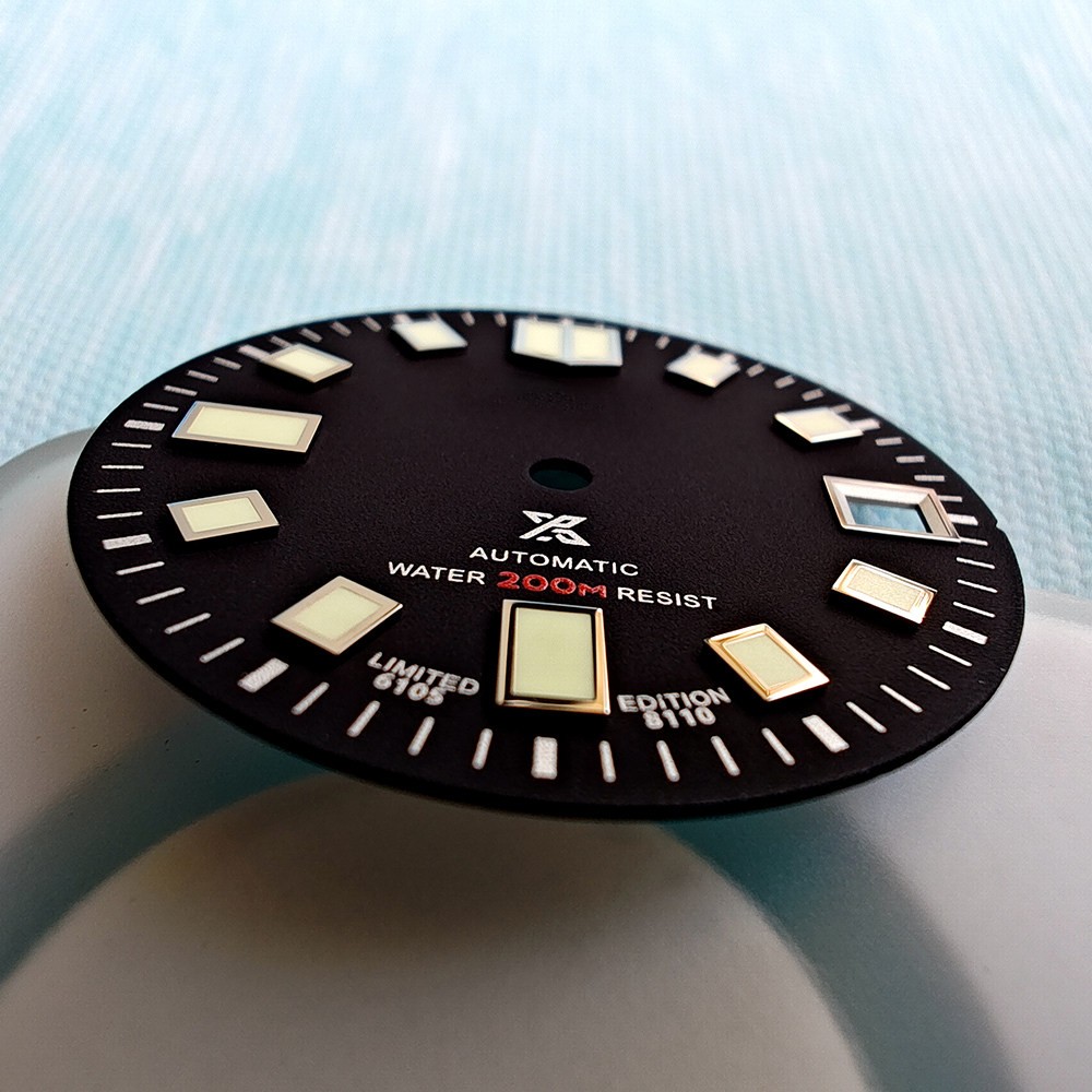 28.5mm dial with C3 luminescent coating, for NH35 dive watch modification