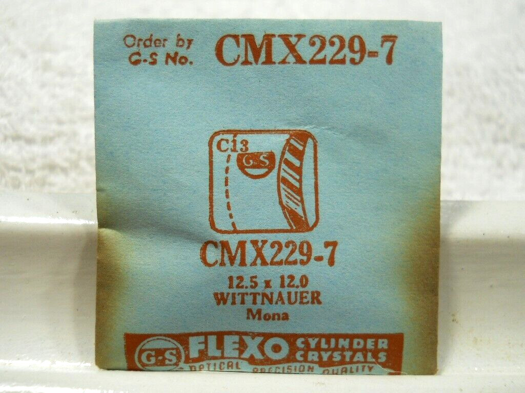 GS CMX229-7 Watch Crystal Fit Wittnauer Mona – 12.5 x 12.0 mm Replacement Repair