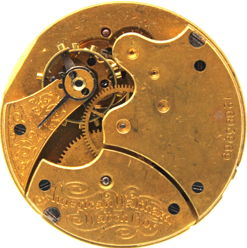1903 WALTHAM POCKET WATCH MOVEMENT 12693969 GRADE: SEASIDE 6s 7j (PM3)