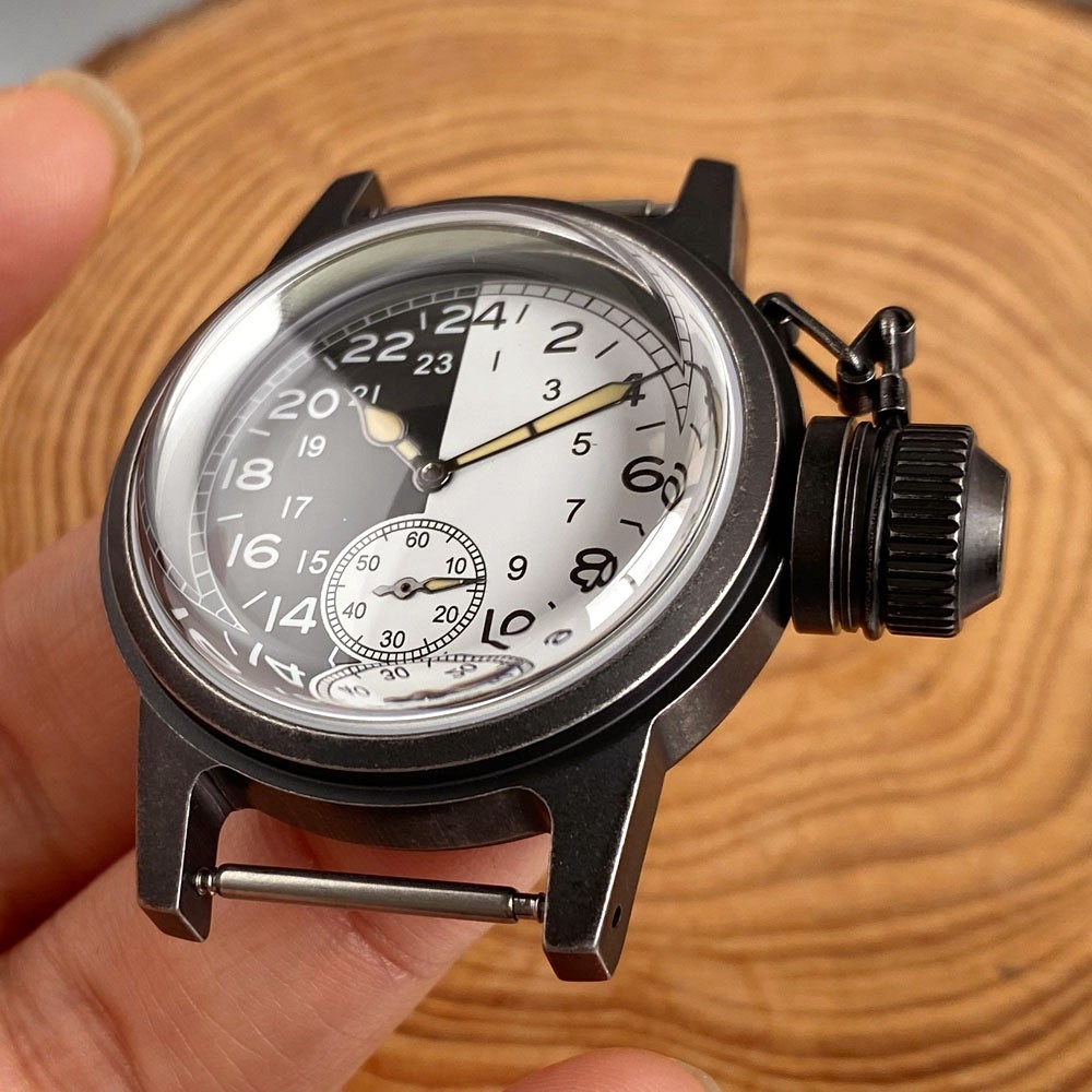 29mm Black White Watch Dial 20ATM Diving Steel 36mm Watch Case For ST1701 Movt
