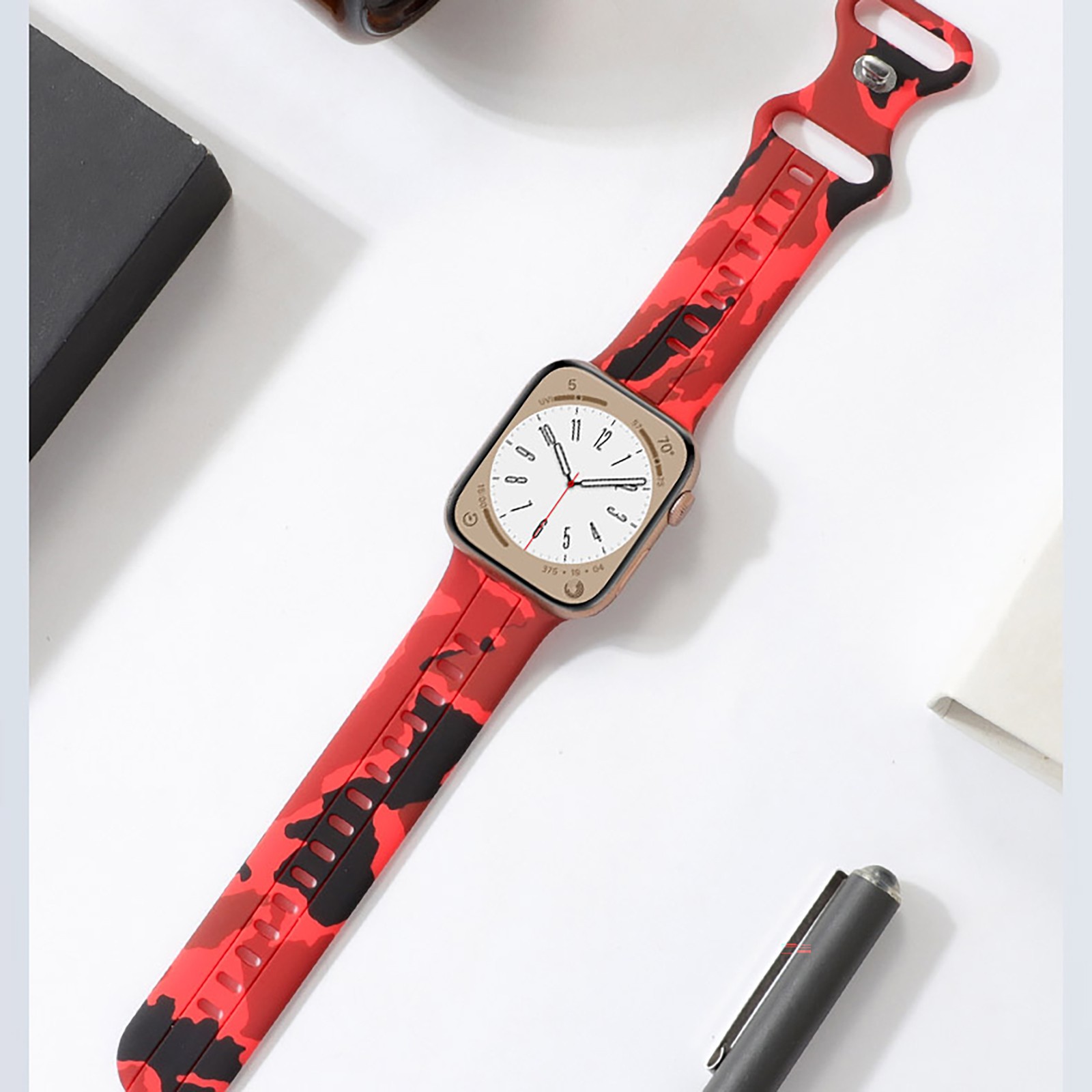 Silicone Camouflage Watch Strap Watch Accessories For iWatch 8/7/6/5/4/3/2/1/SE