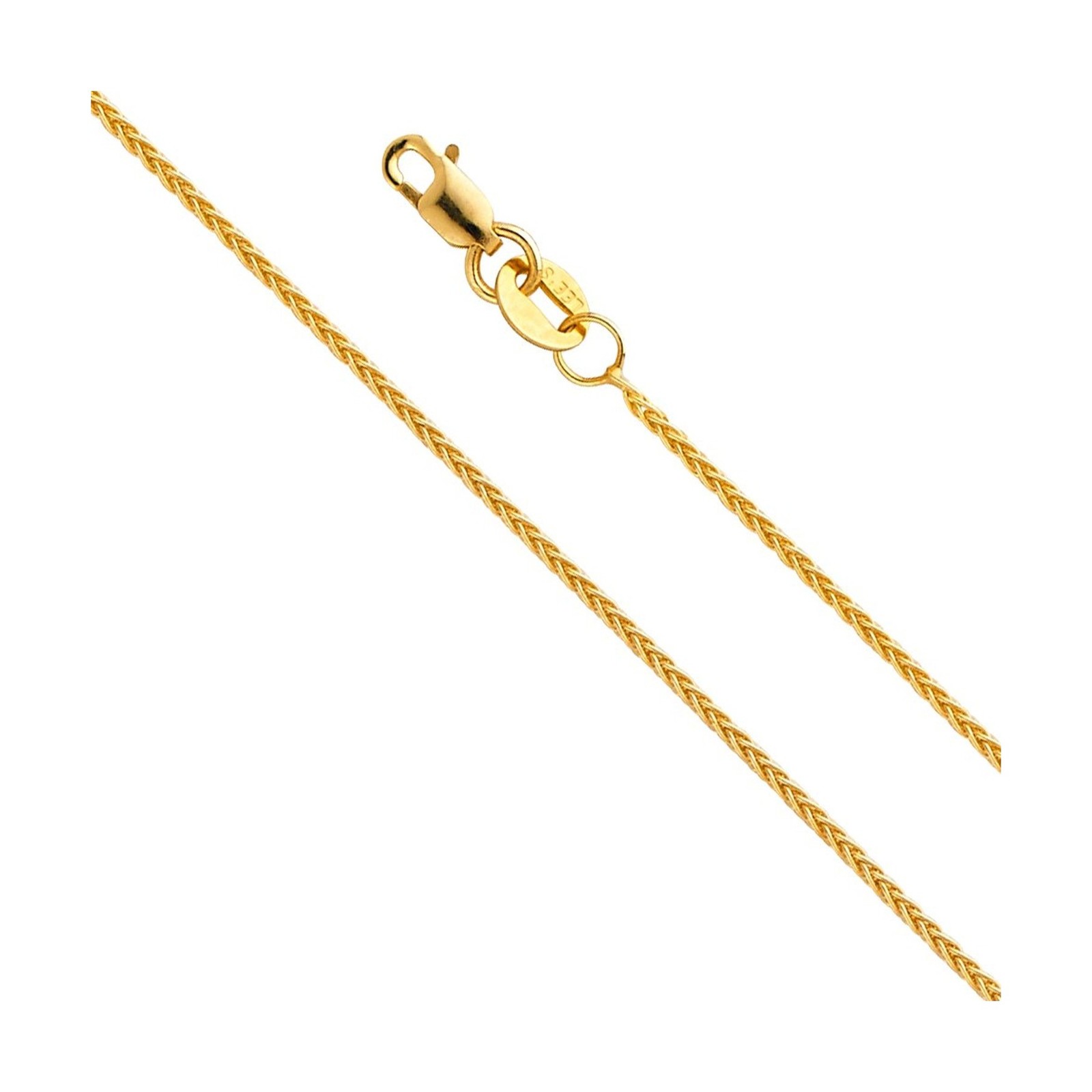 14k REAL Yellow/White/Rose Gold Solid 1.5mm, 1.2mm, 1mm Braided Wheat Chain N…