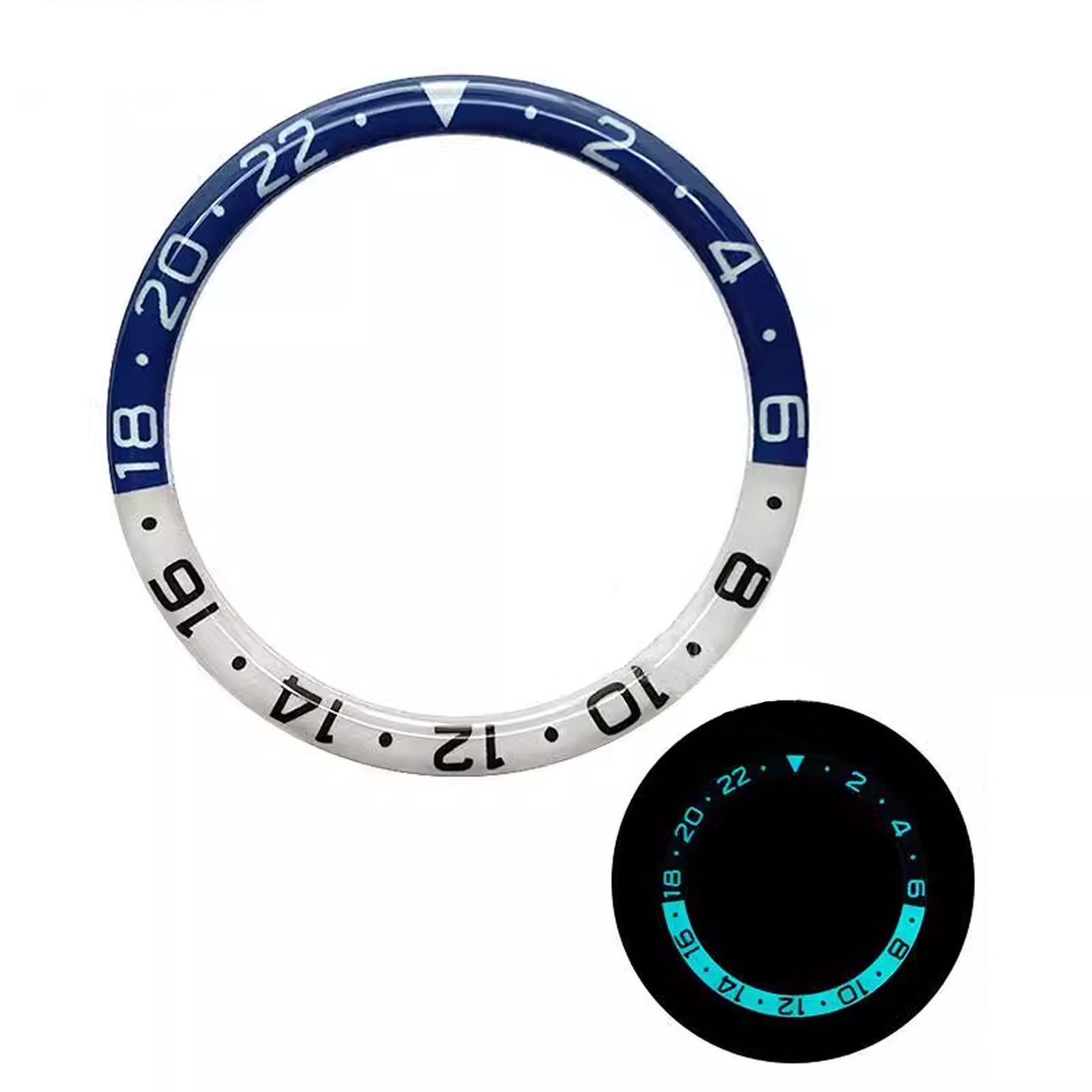 For SUB SKX007 SKX011 Blue Luminous Watch Bezel Insert Ring Outer Diameter 38MM