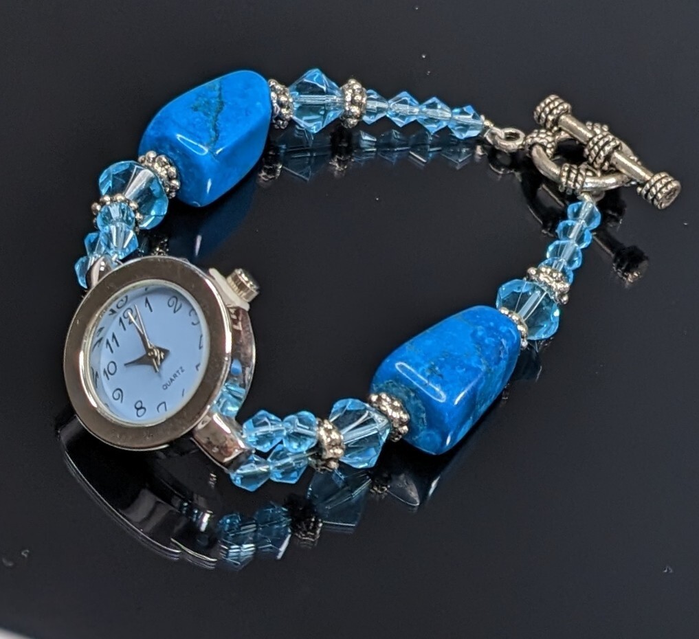 Beading Watch Faces for Jewelry making Blue Round 20 mm Jewelry Making