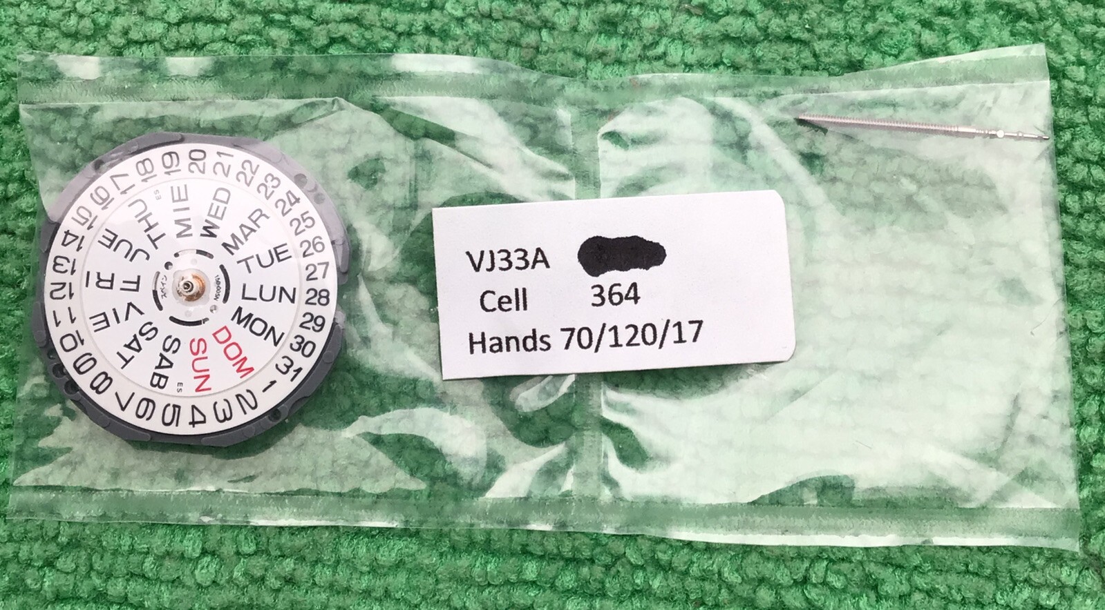 NEW HATTORI VJ33A Genuine Watch Movement With Stem, DD