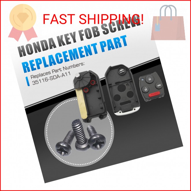 10Pcs Key Fob Screw with Repair Kit,Replacement Part 35116-SDA-A11 Compatible wi