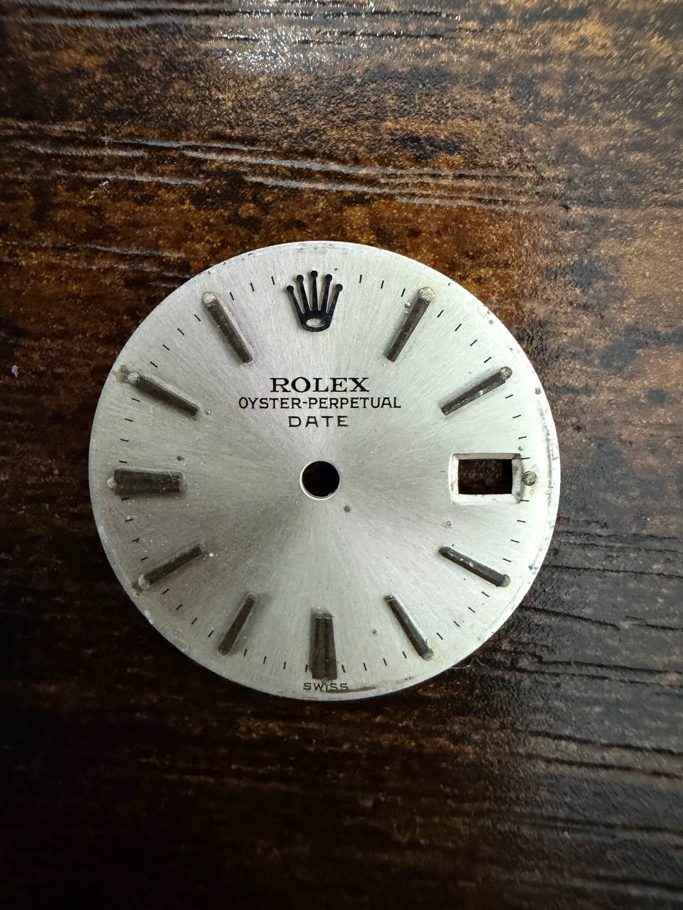 ROLEX LADIES OYSTER PERPETUAL DATE 6517 6516 6519 SILVER STICK DIAL USED COND