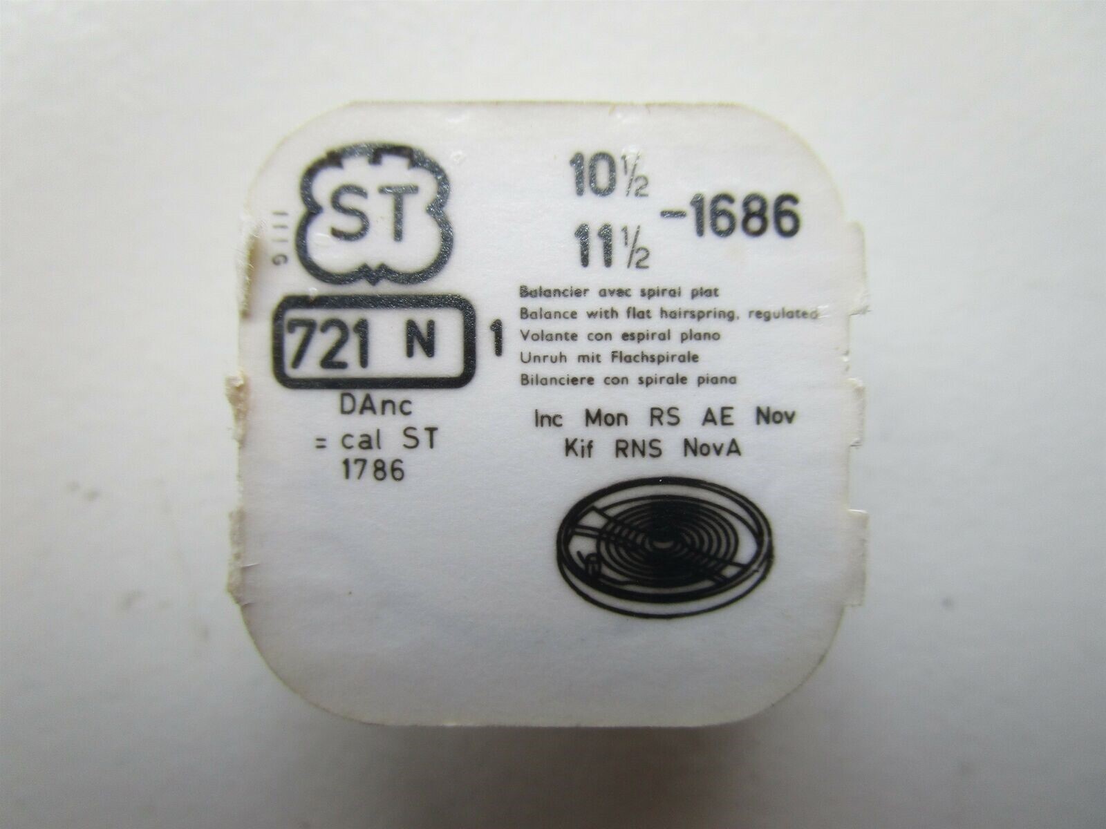 ST Standard 10½”‘ 11½”‘ cal. 1686 1786 balance complete watch movement part