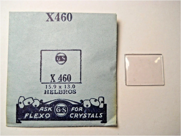 GS X460 Watch Crystal For Helbros – 15.9 x 13.0 mm – Replacement / Repair Part