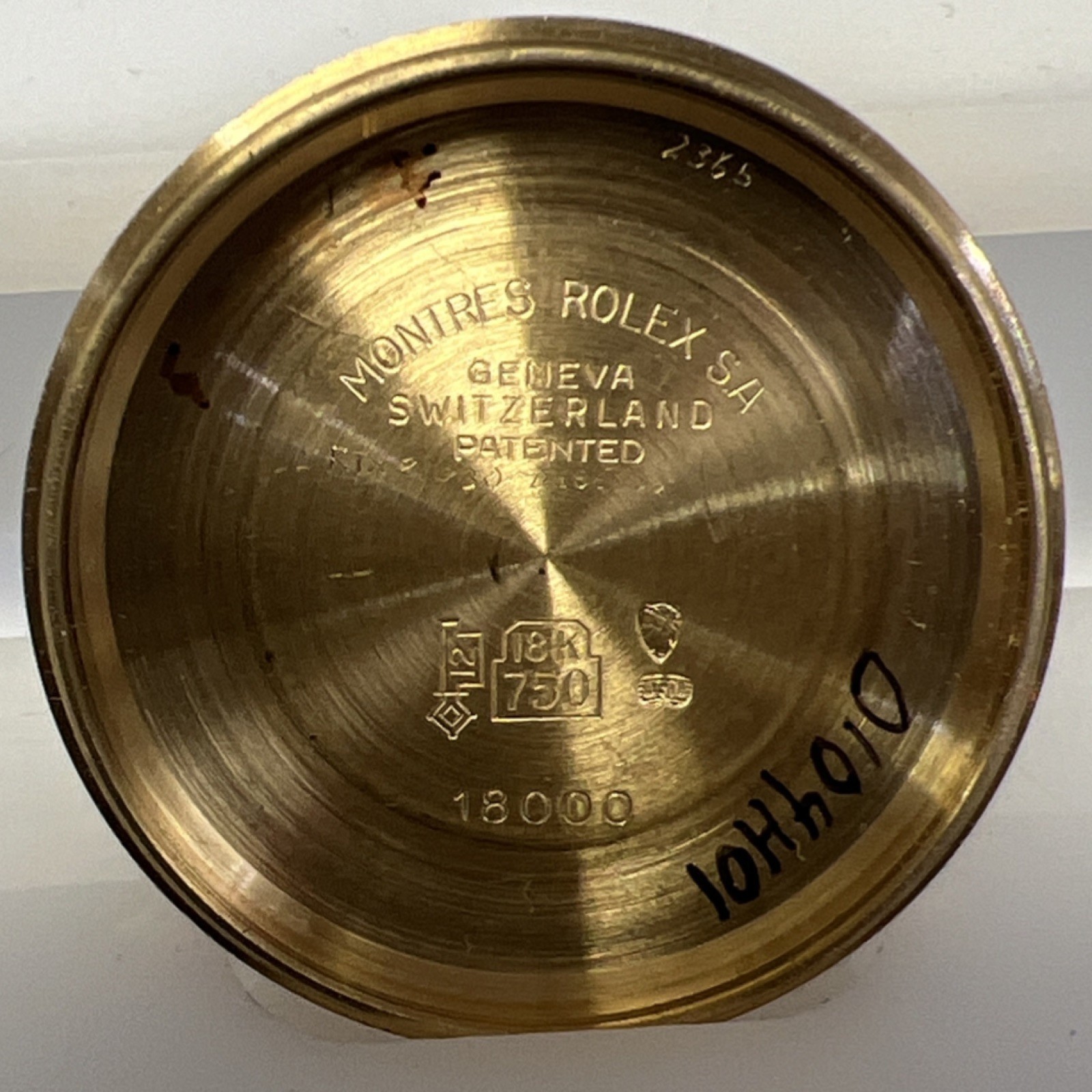 Rolex 18K Gold Watch Case Back with Gasket Gold Caseback 18000 18038 18048 18078