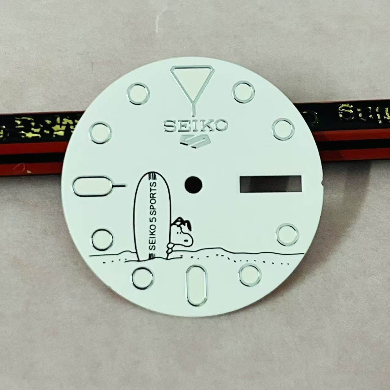 28.5mm Watch Dial Green Luminous for NH36 NH36A Movement Cartoon Dials Mod Parts