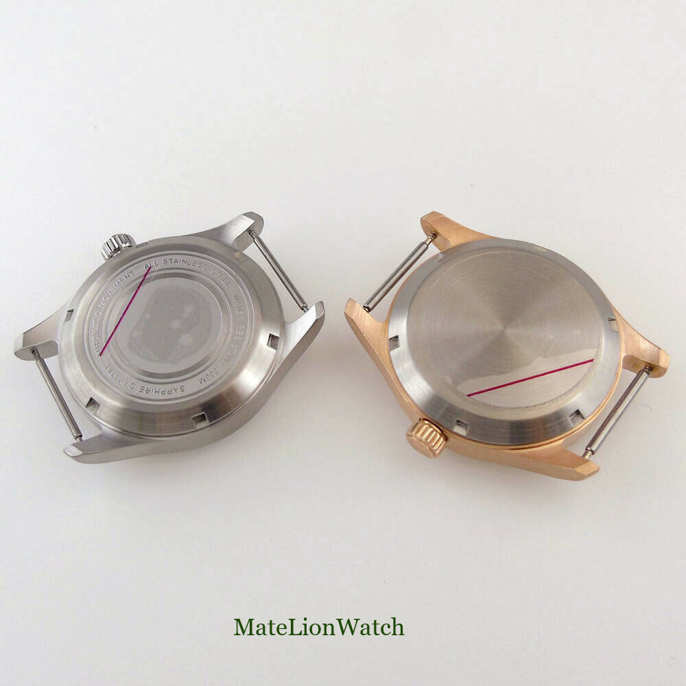 39mm Sapphire Watch Case Fit For NH35/NH36 Movement 200M Waterproof Steel/Bronze