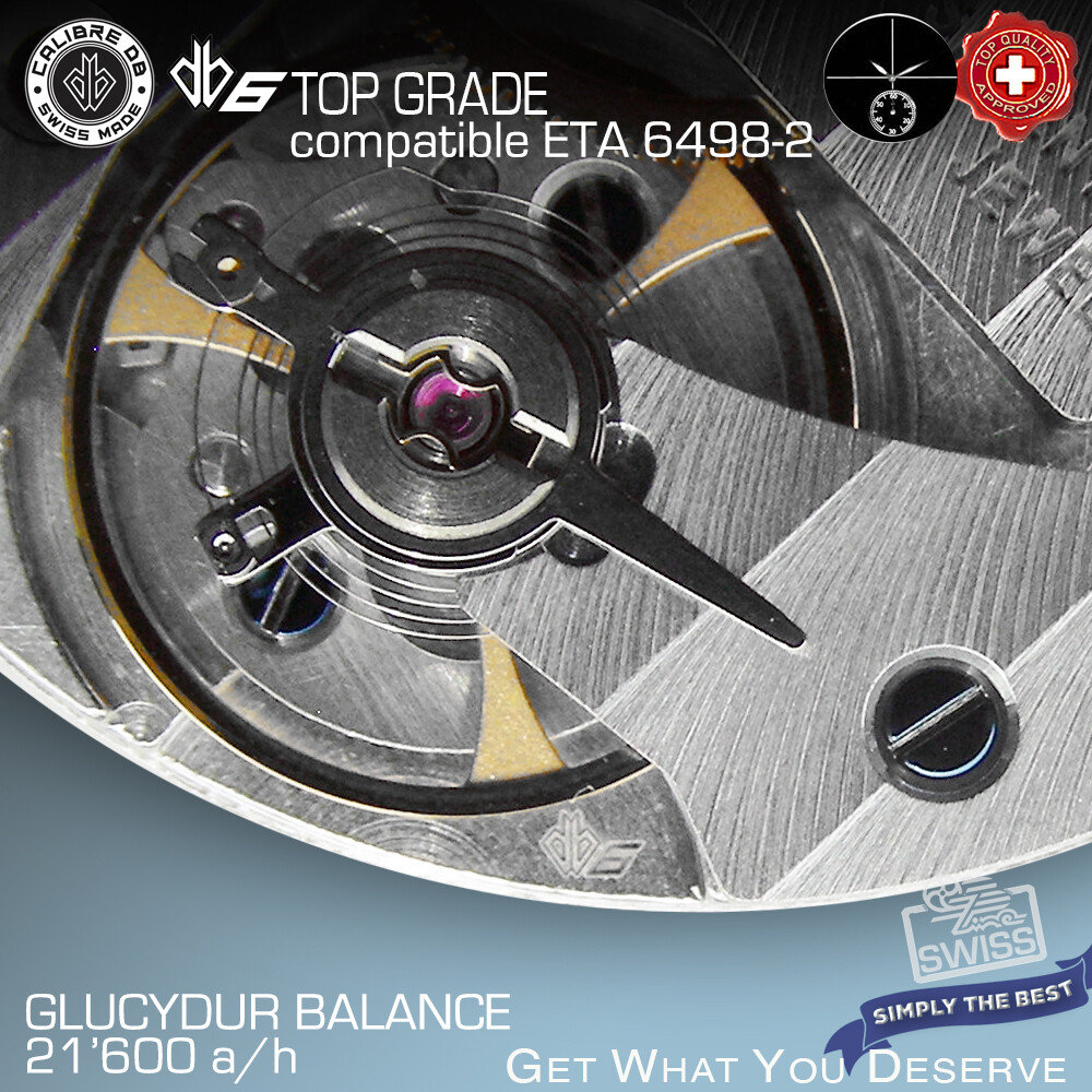 MOVEMENT CALIBRE DB6 CDG compatible ETA 6498-2 TOP GRADE HAND WIND SWISS MADE