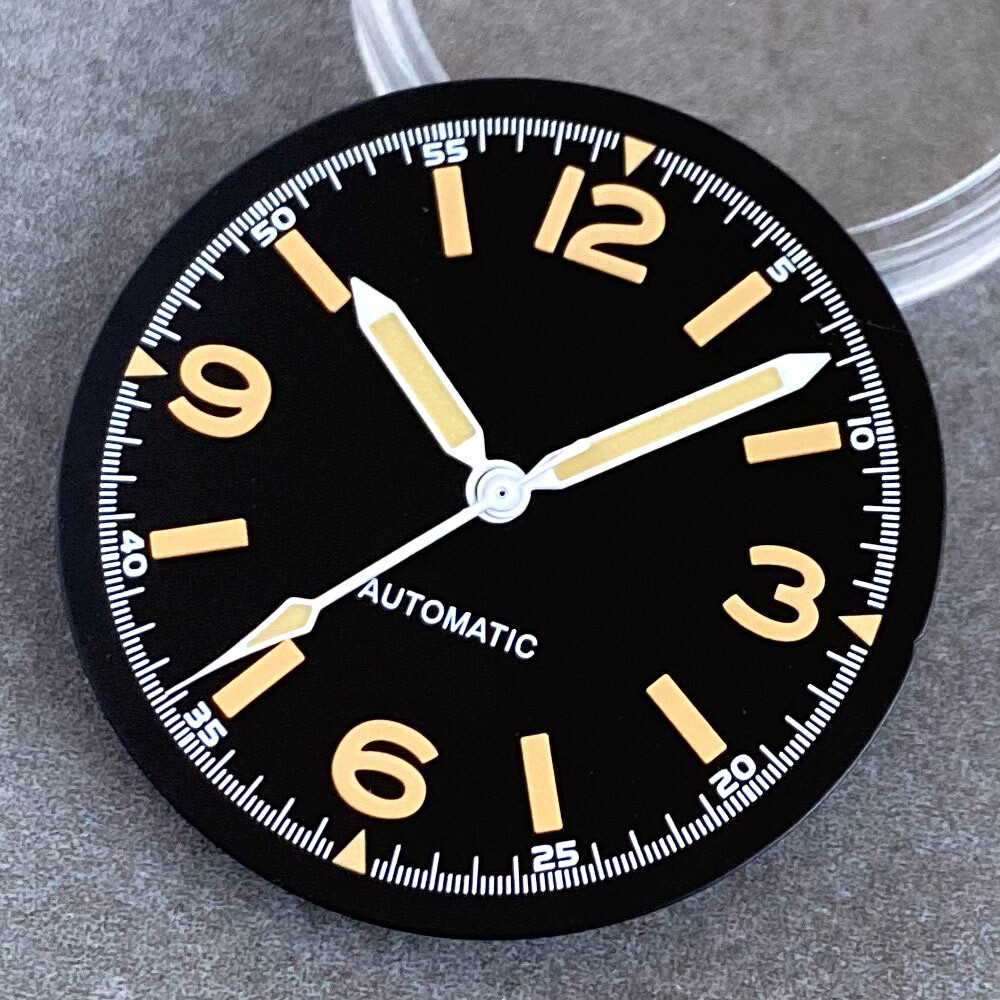 29mm Sterile Black Watch Dial For Fifty-Fathoms Collection NH35 NH36 ETA2824
