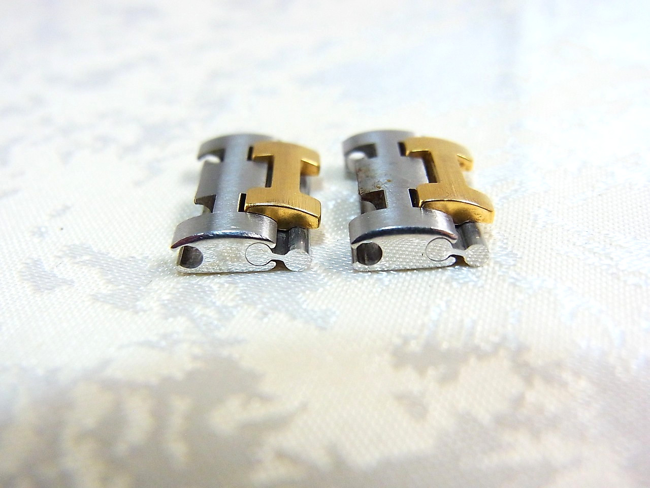 HERMES Sellier SE3.420 Genuine 14mm Link Watch Band Bracelet 2 pcs Set (b