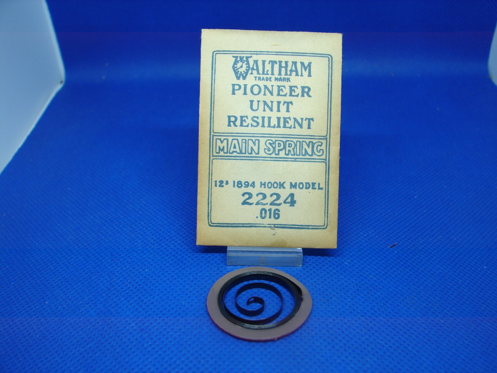 NOS WALTHAM 1894 HOOK MODEL 2224 12s POCKET WATCH MAIN SPRING REPAIR PART !