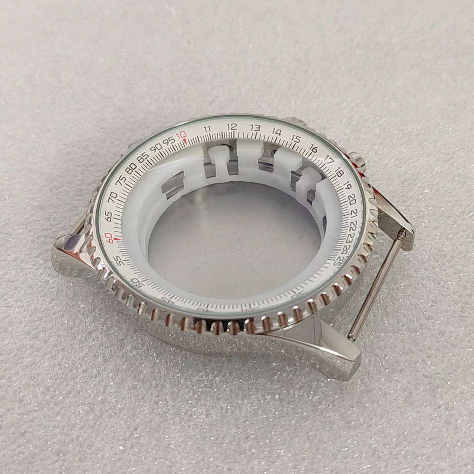 46.5mm Stainless Watch Case + Strap Mineral Glass For Vk63 Movement 36.8mm Dial
