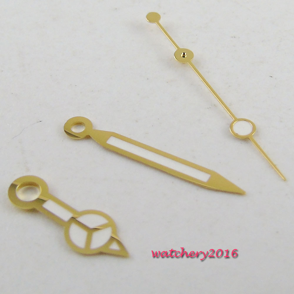 Yellow Golden edge white Watch hands fit NH35 NH35A NH36 movement Watch Hands