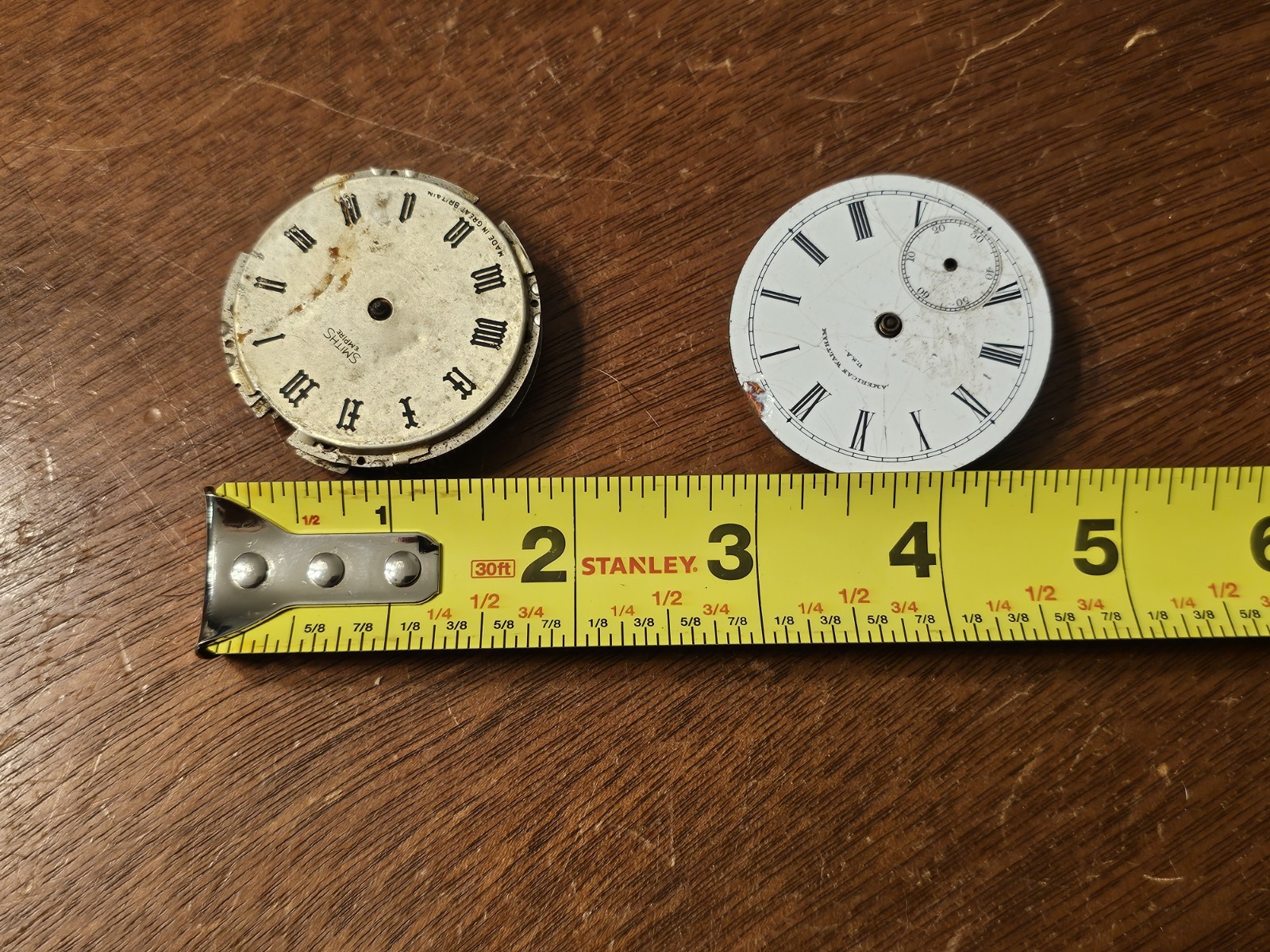 Smiths Empire & Waltham Pocket Watch Movement Lot For Parts Or Repair Vintage