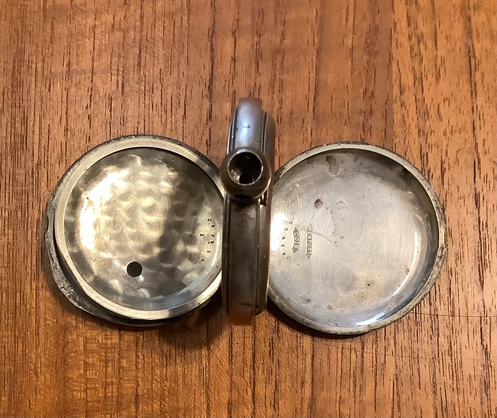 Dueber Newport Coin Silver Cuvette & Hinged Hunter Caseback Pocket Watch Sz 16s