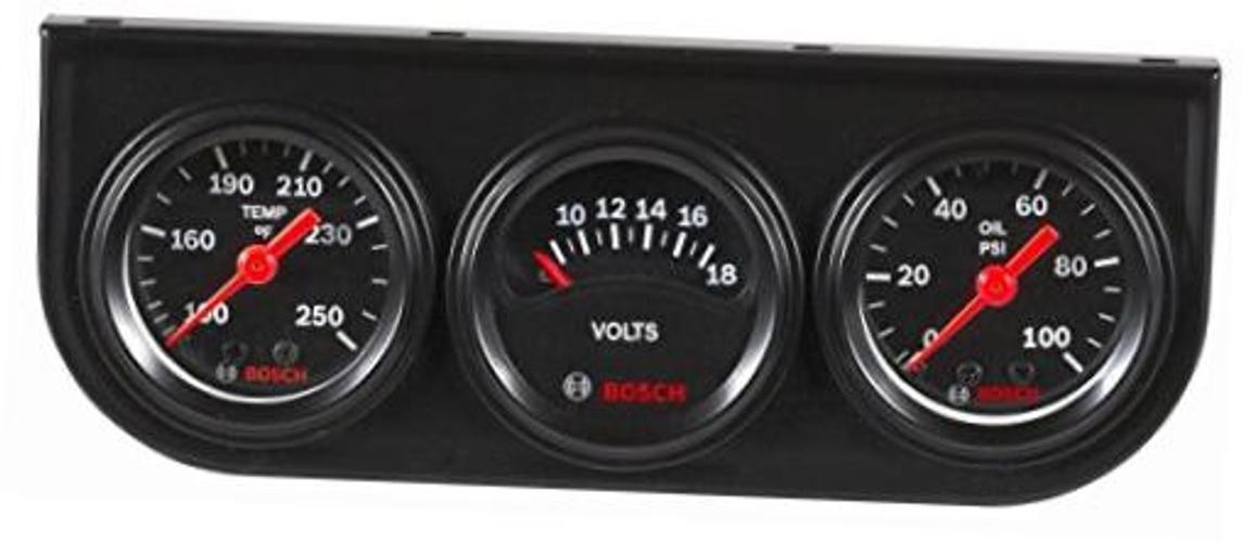 SP0F000037 Style Line 1-1/2″ Mini Triple Gauge Kit (Black Dial Face, Black