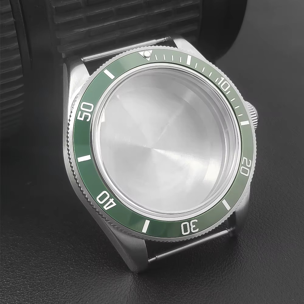 39Mm Silver Sterile Watch Case Domed Sapphire Glass Fit NH35 NH36 NH34 ETA2824 P