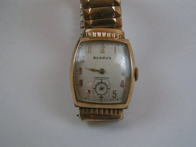 Benrus Men’s Tank Style WristWatch Movement AR 15 For parts Watch