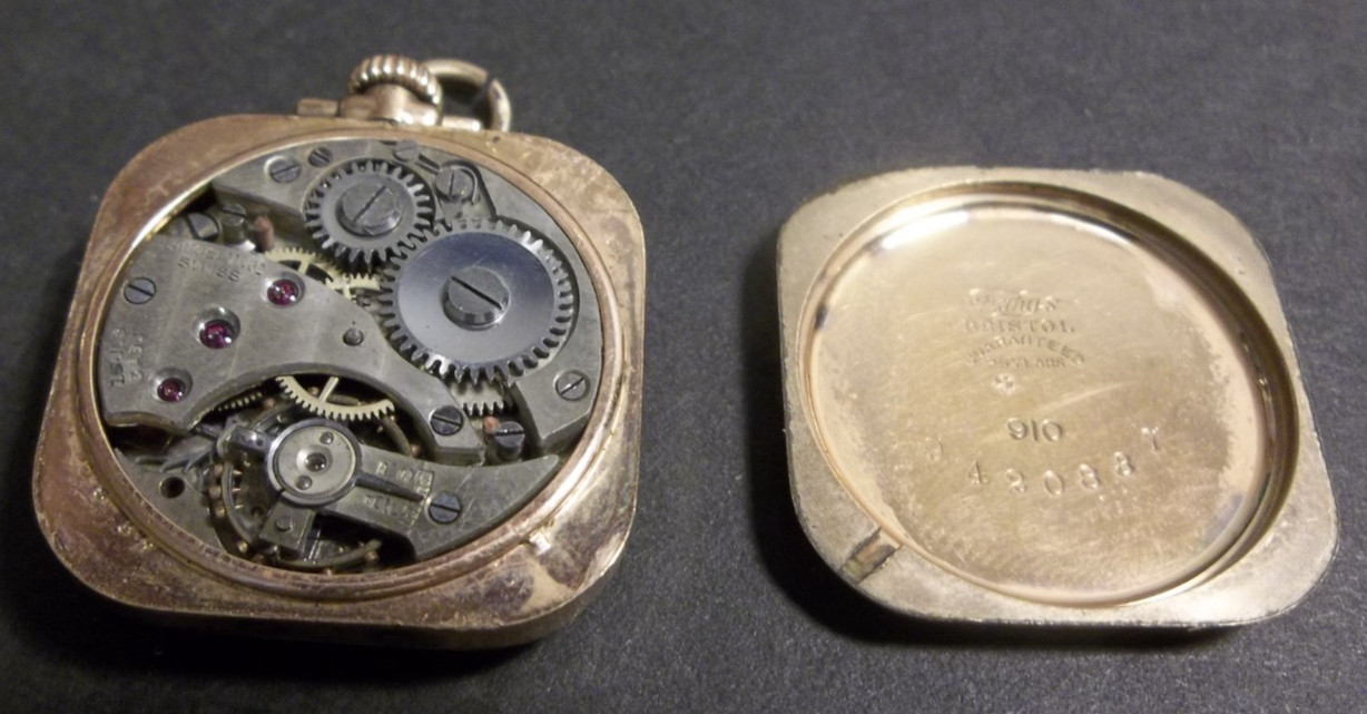 Ladies Lancet Square Pendant Watch-15 jewels-5 adj Parts/Repair/Scrap Not Workin