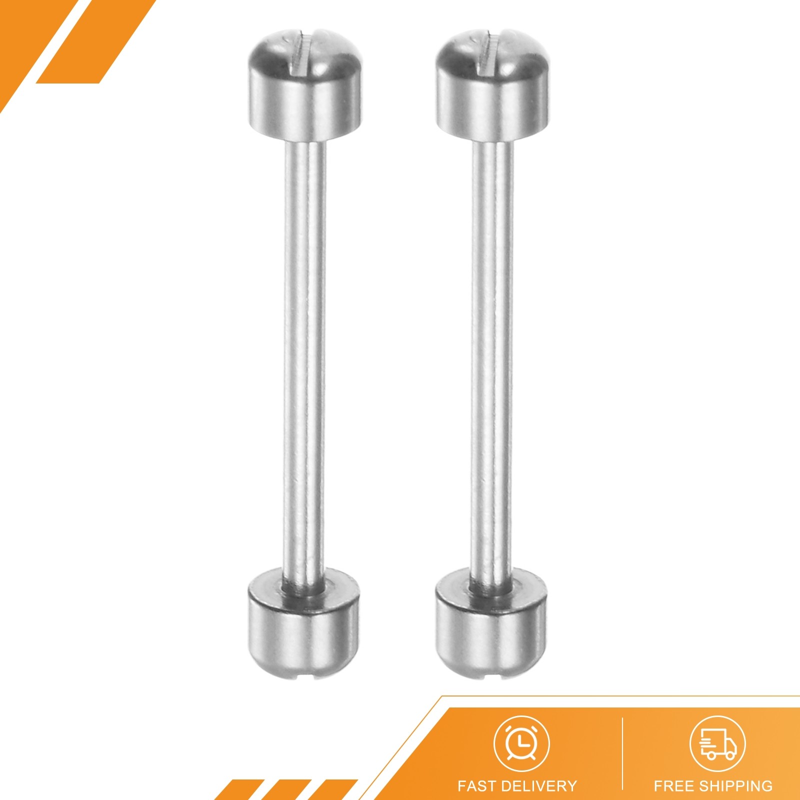 2pack Watch Screw Tube Rod 22mm Stainless Steel Watch Strap Pins Silver