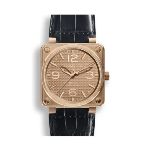 Bell & Ross Limited Edition BR01-9 Rose Gold Movement & Brown Alligator Band