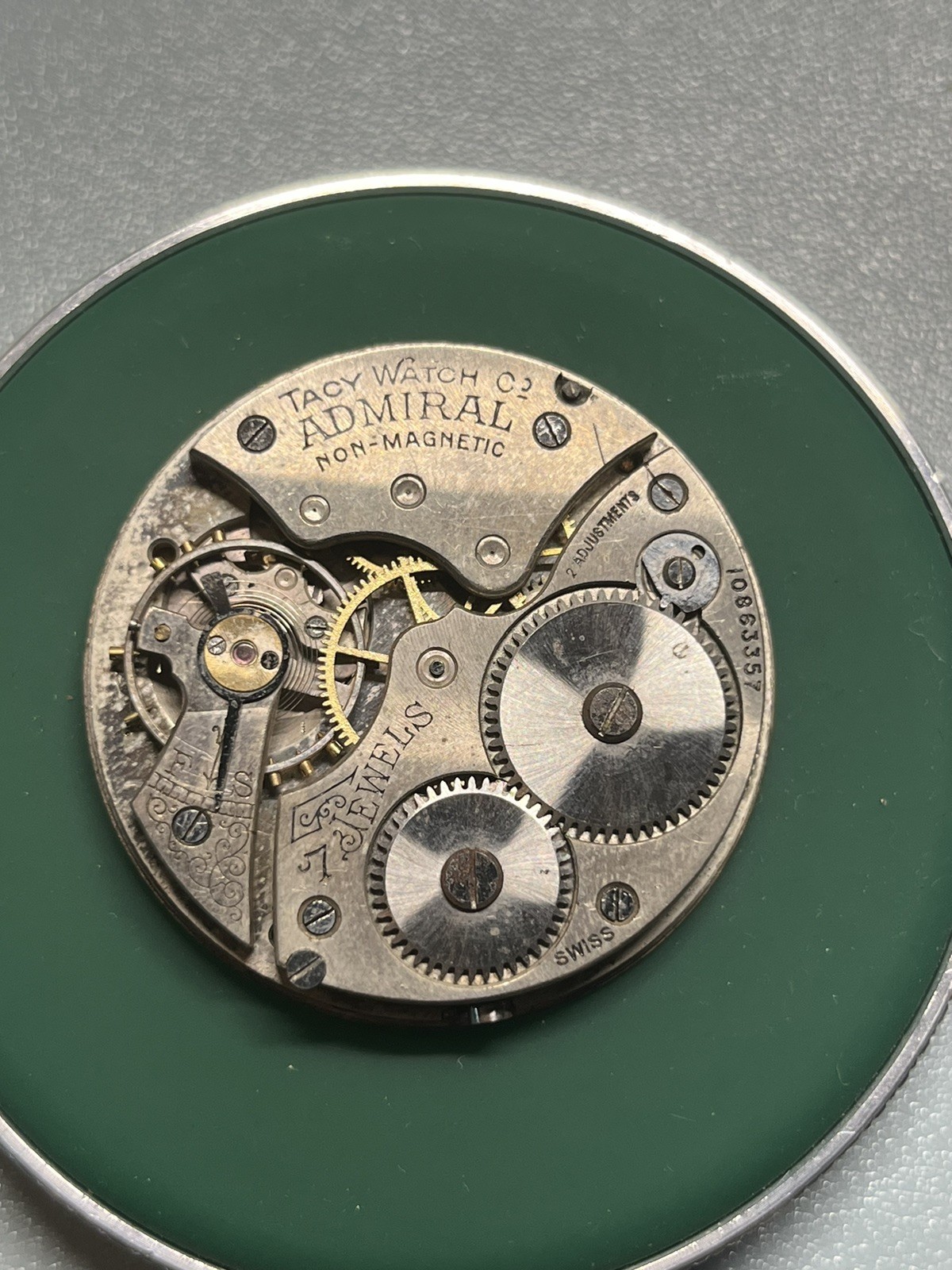 RUNNING Tacy 12s Admiral Pocket Watch Movement 7j