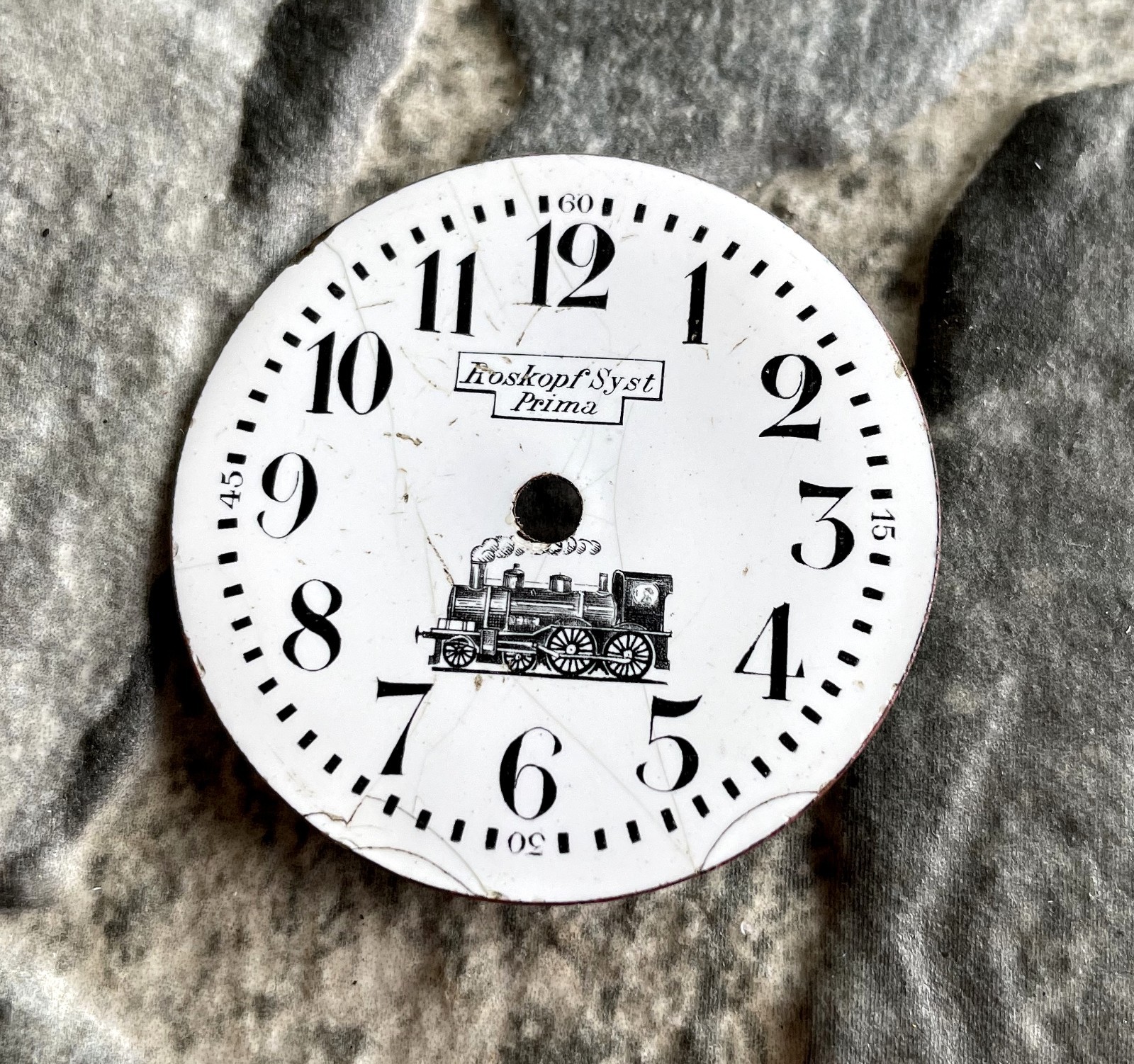 ✩ Antique ROSKOPF SYST PRIMA TRAIN DIAL for pocket watch d: 42.9mm