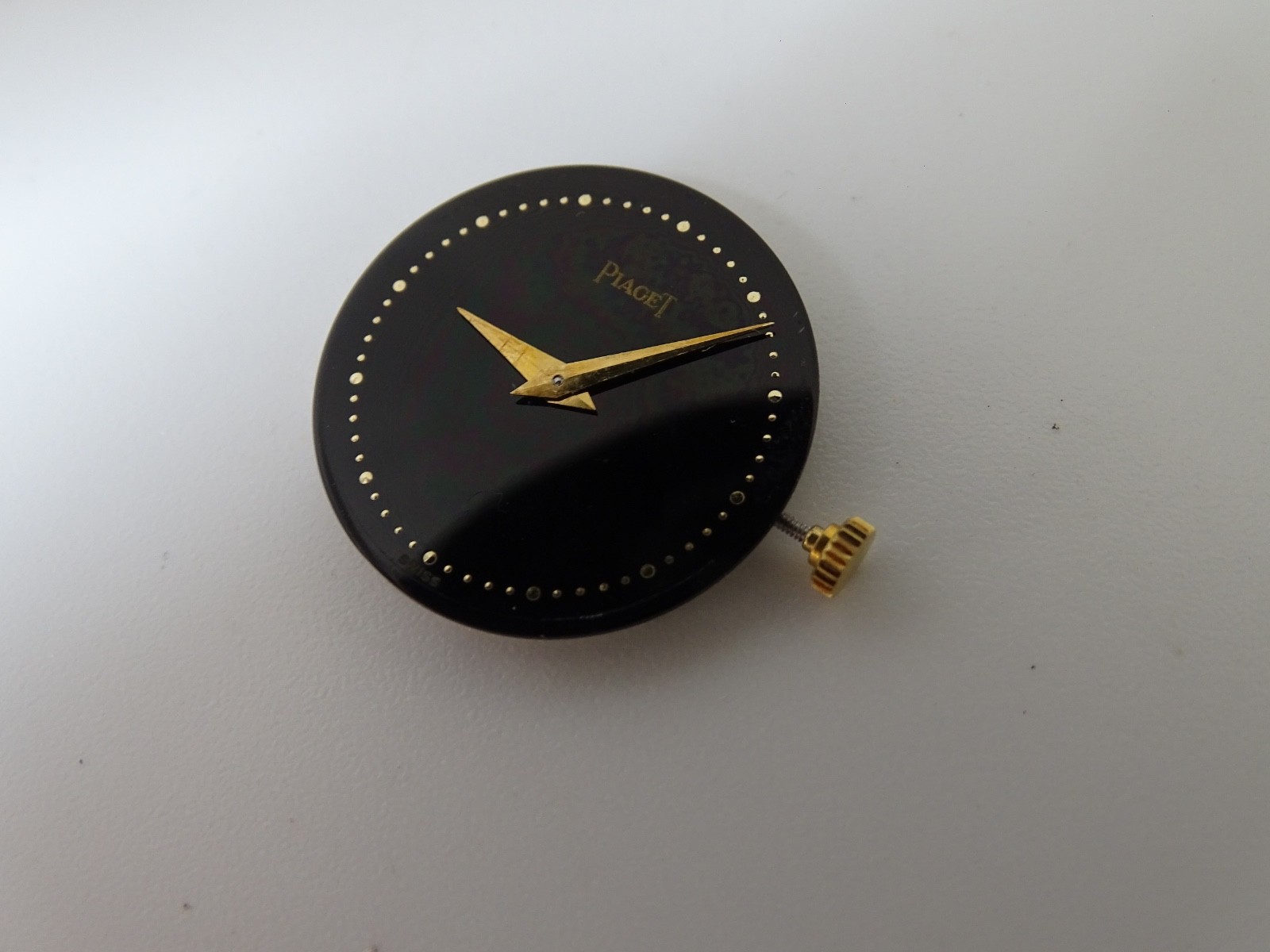 Piaget 9P2 Complete Movement, Black Dial & Handset Manual Wind Running