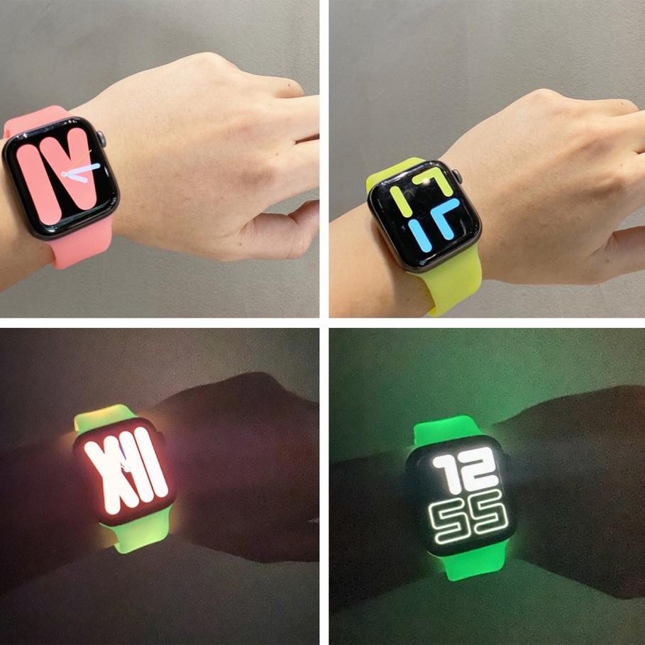 Luminous Silicone Strap for Apple Watch Band Ultra 49mm 9 8 7 45/41mm Sport Band