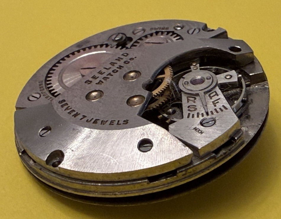 Vintage Crosby Seeland7 Seven Jewel Watch Movement – 26mm – Untested – For Parts