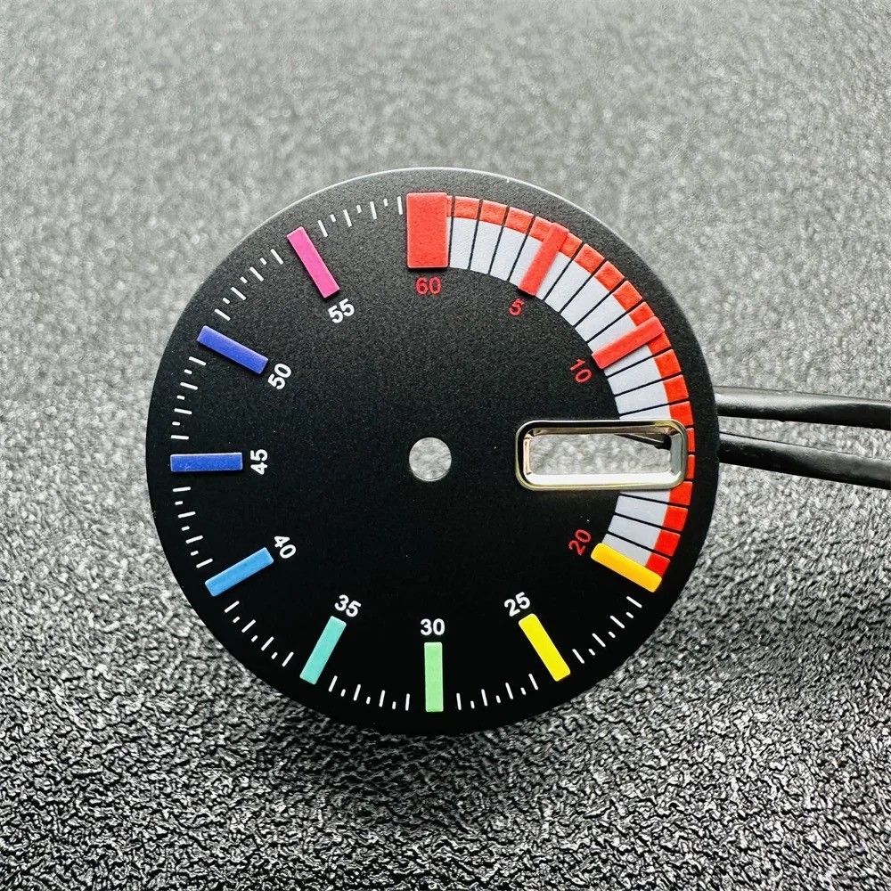 28.5MM Rainbow Coloured Watch Dial Fits NH35 NH36 Movement For Double Calendar